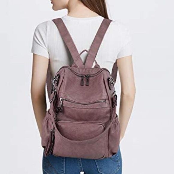 LMI Fashion Leather backpack-1 Purple main image 4